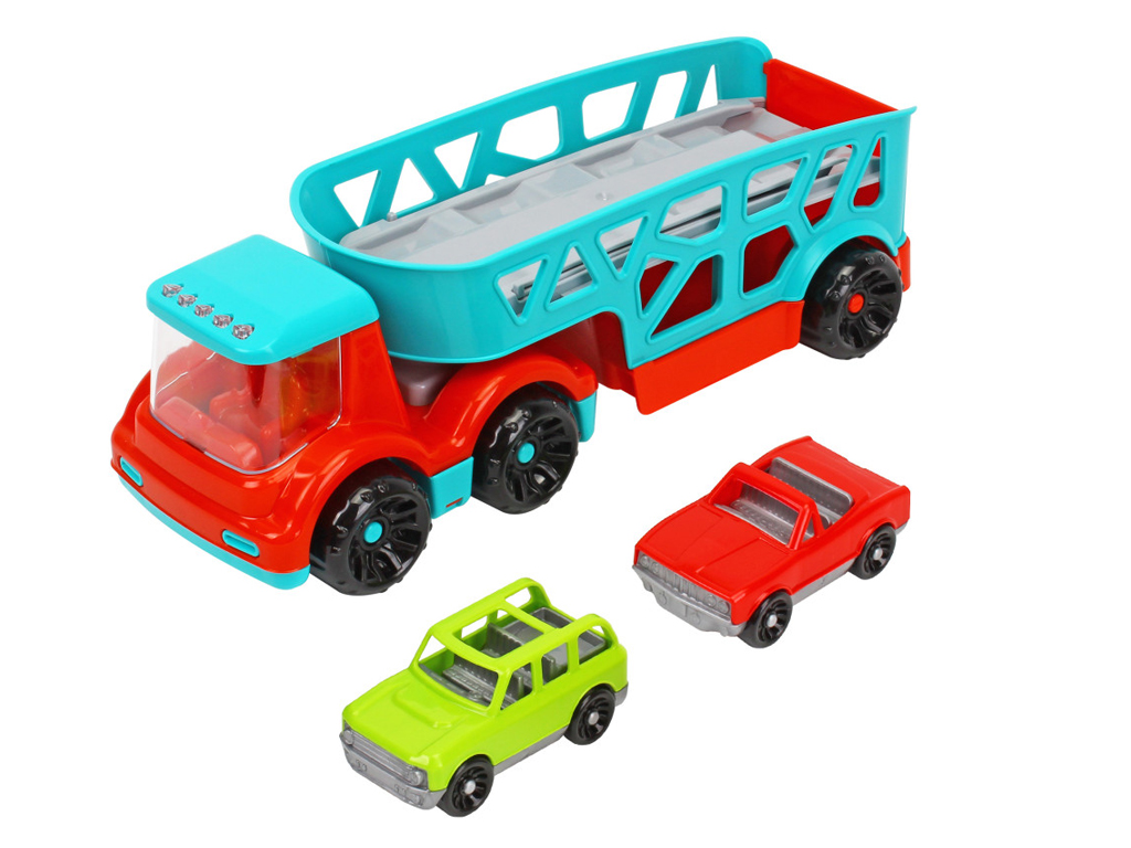 Игрушка автовоз пластиковый с двумя машинками ТехноК, 32 см