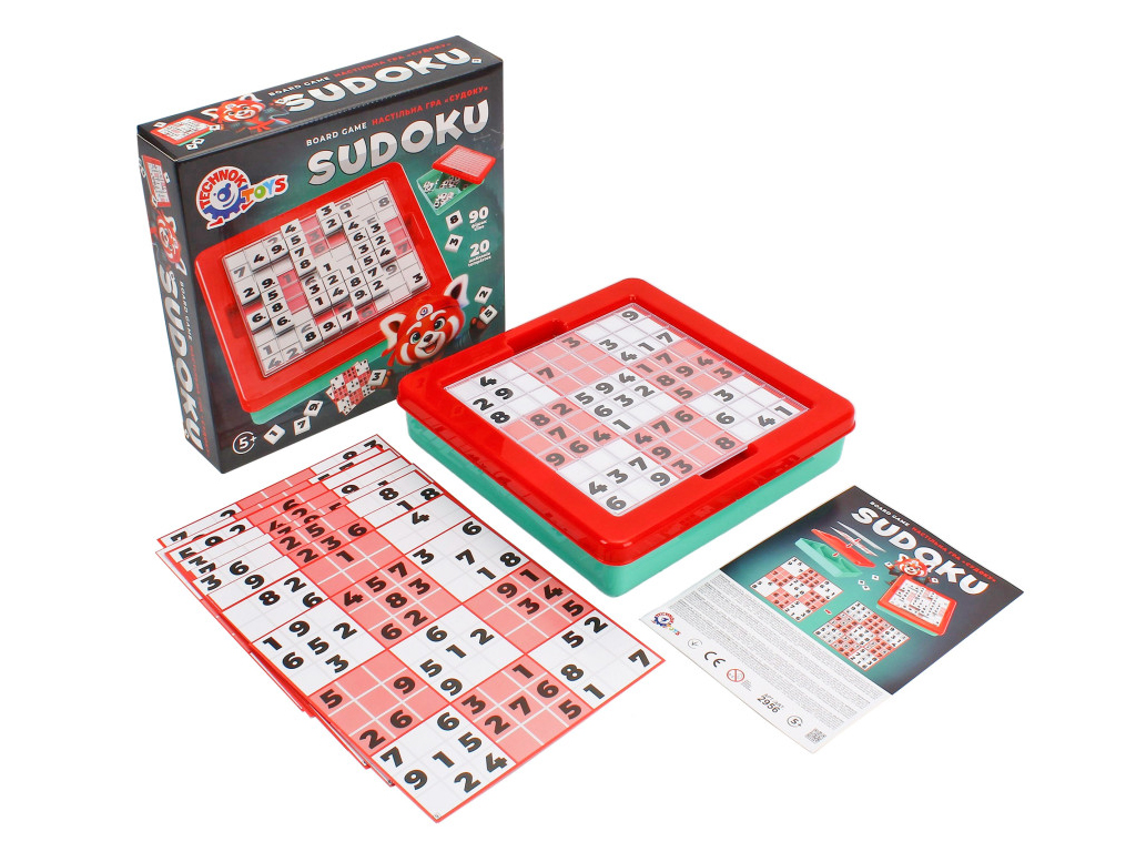 Игра настольная логическая Sudoku, 20×20 мм, с фишками и карточками, 2956, Технок