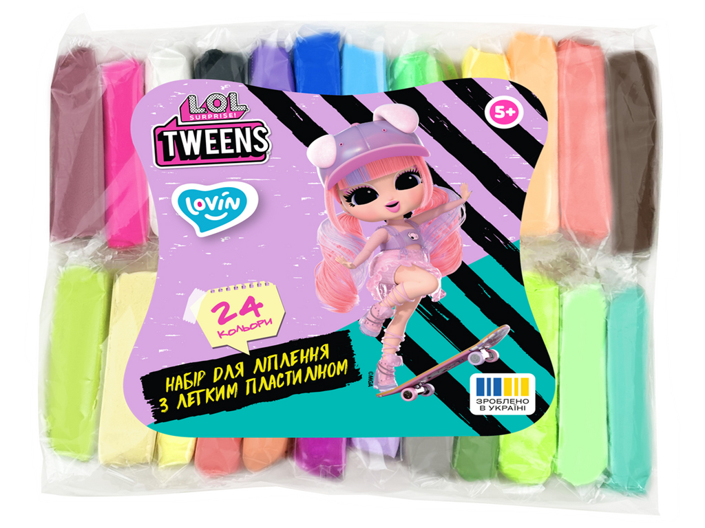 Набор для лепки с воздушным пластилином Tweens, 24 цвета класик, LOL Surprise!, TM LOVIN'DO