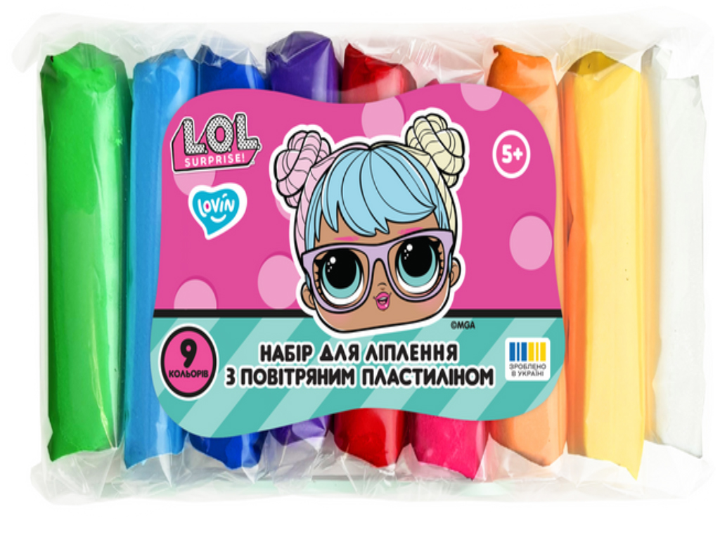 Набор для лепки с воздушным пластилином 9 цветов класик, LOL Surprise!, TM LOVIN'DO