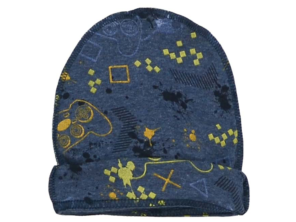 Шапочка дитяча для хлопчика синя, Зріст 36-38, Татошка