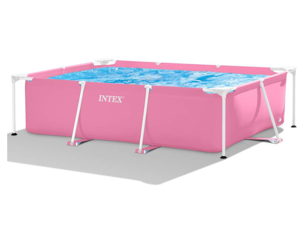Бассейн каркасный прямоугольный розовый. Intex 28266