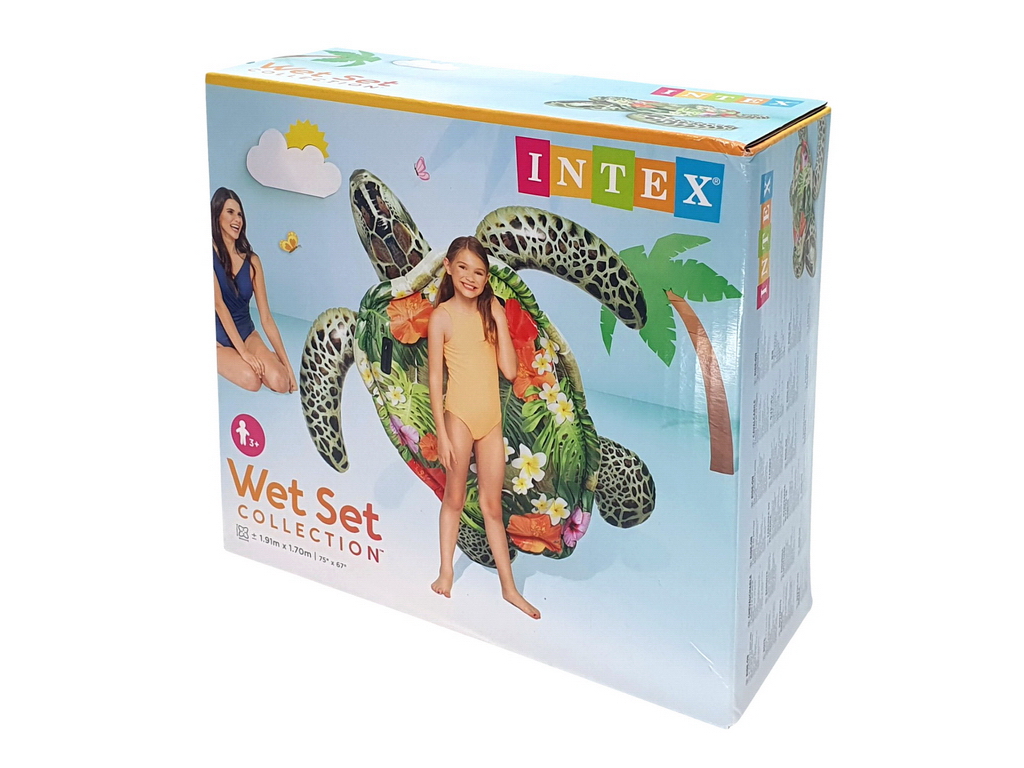 Надувной плотик Intex 57555 Черепаха, 191×170см, винил, ручки, цвет зеленый