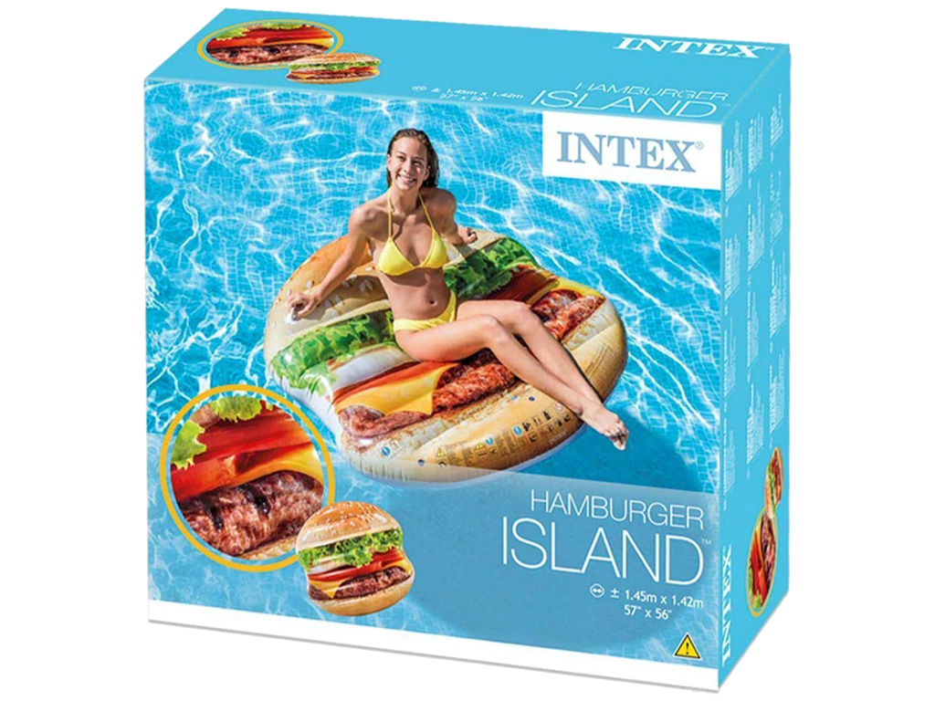 Надувной плотик Intex 58780 Гамбургер, винил, 145×142см, серия Fast Food