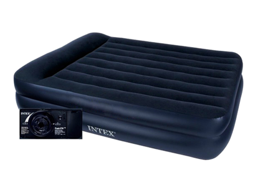 Надувная кровать Intex 64124, Dura-Beam Standart, встроенный электронасос, 203×152×42см, цвет черный