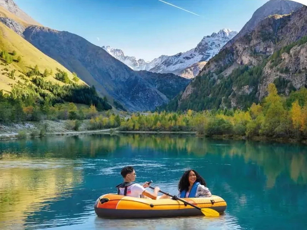 Лодка надувная двухместная 236x114x41 см, весла и насос в комплекте, 66312, Intex