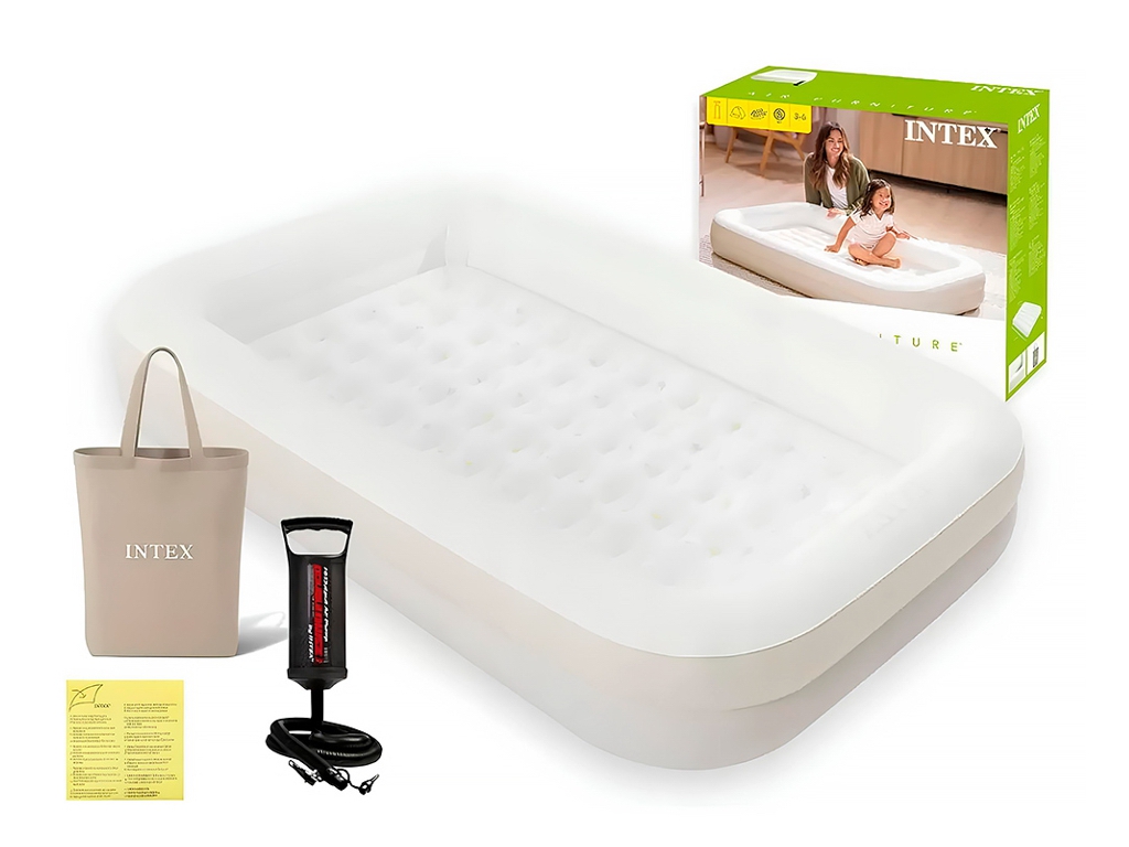Дитячий надувний матрац Intex 66811, 107х168х25см, ручний насос