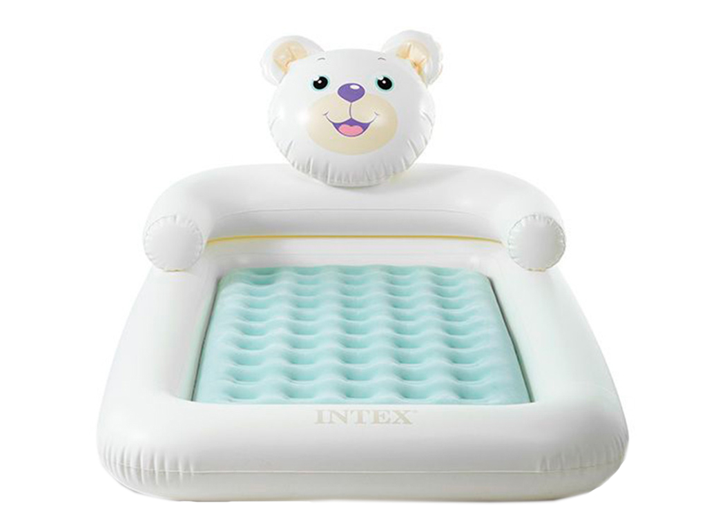 Детская надувная кровать Intex 66814 Медведь, 114×178×71см, 71×132×10см, с ручным насосом, ПВХ