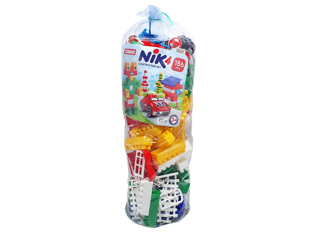 Конструктор детский NIK-4, 186 деталей, пластиковые блоки для сборки, Юника
