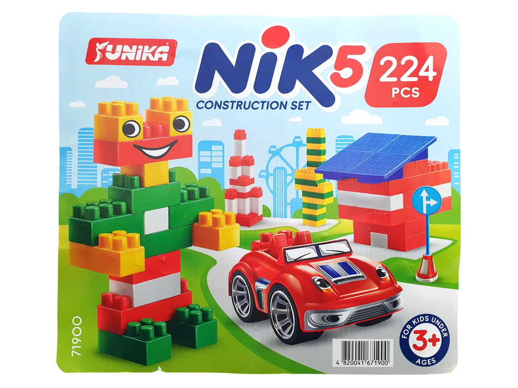 Конструктор детский в паянном кульке NIK-5. Юніка. 224 детали