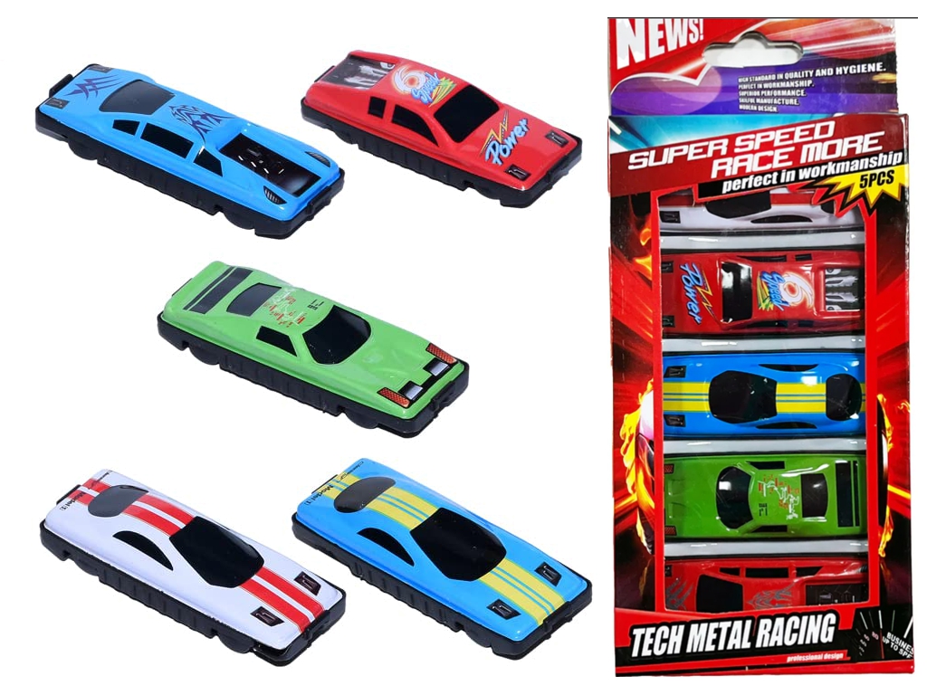 Набор игрушечных машинок Tech Metal Racing, 5 шт, металлические машинки, BT-040-5