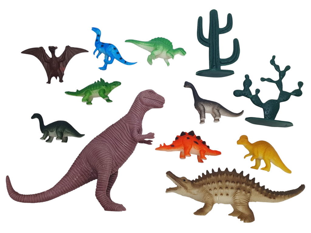 Набор фигурок динозавров и растений Dino World, 12 элементов