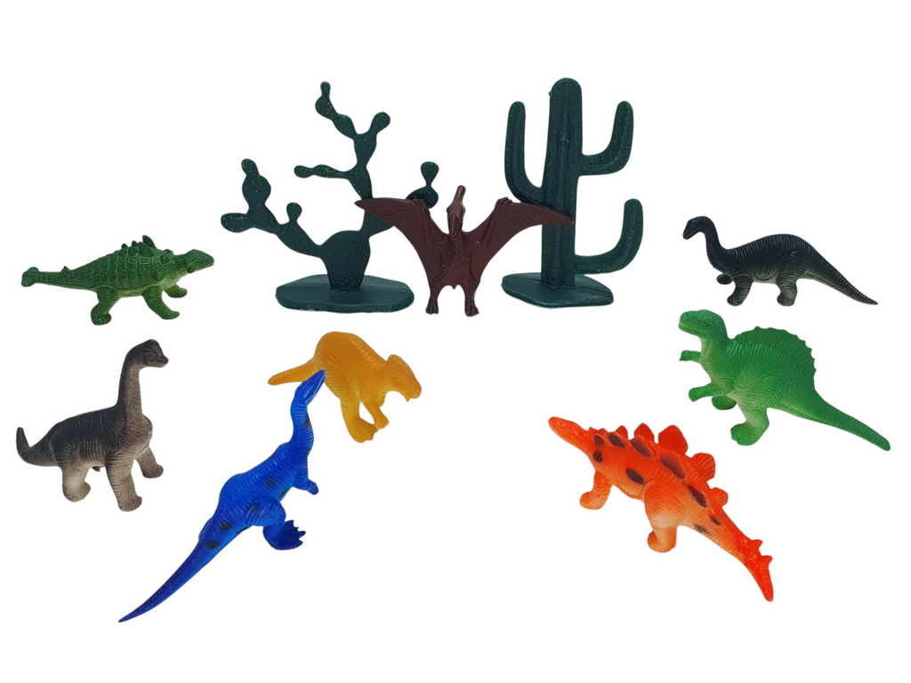 Набор фигурок динозавров Dino World, 12 элементов с растениями
