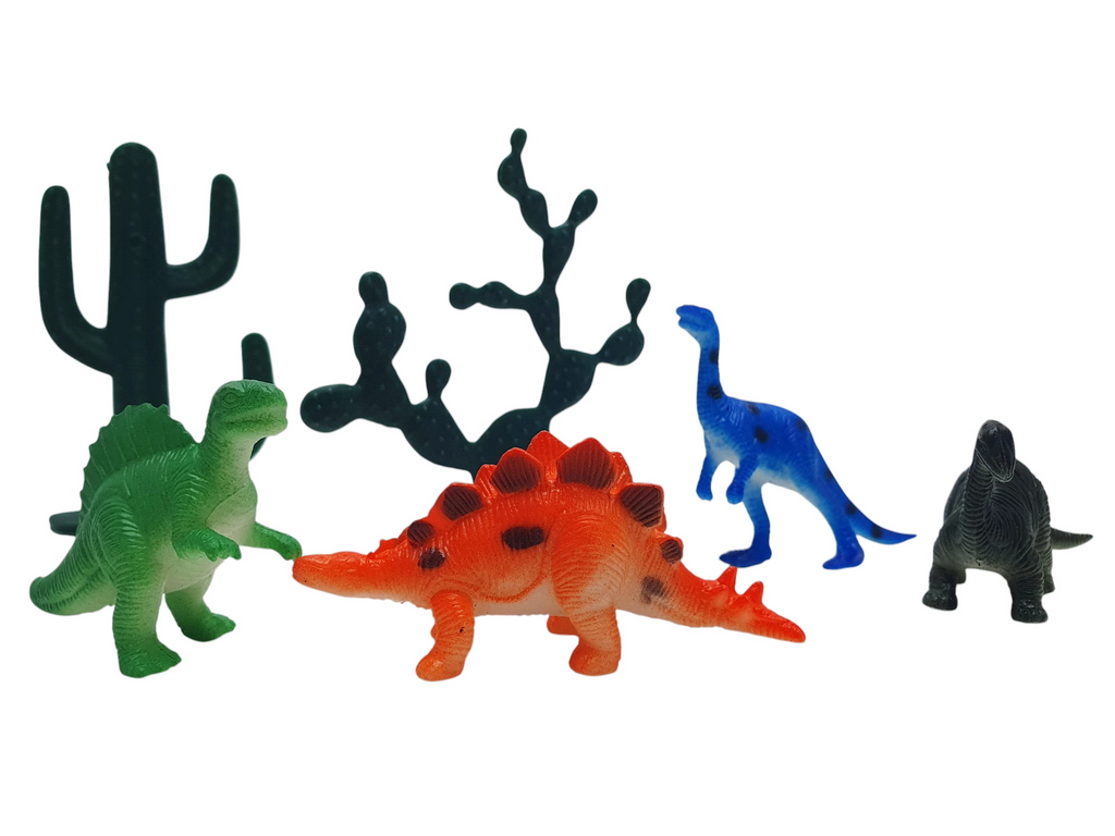Набор фигурок динозавров Dino World, 12 элементов с растениями