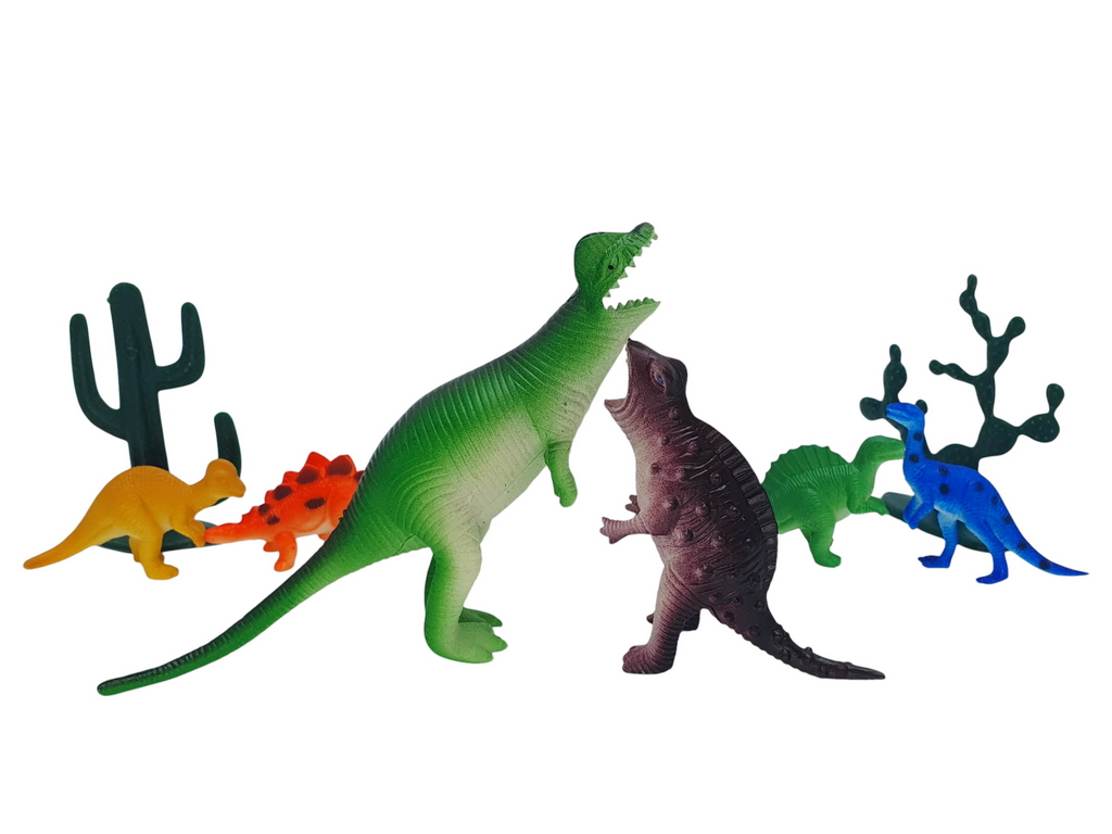 Набор фигурок динозавров Dino World, 12 элементов с растениями