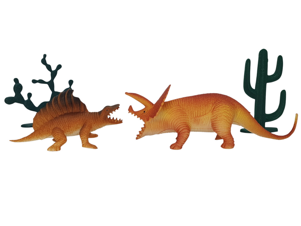 Набор фигурок динозавров Dino World, 12 элементов с растениями