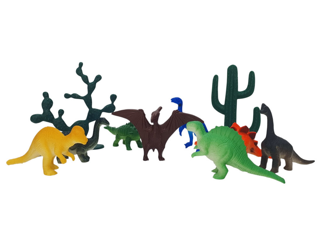 Набор фигурок динозавров Dino World, 12 элементов с растениями