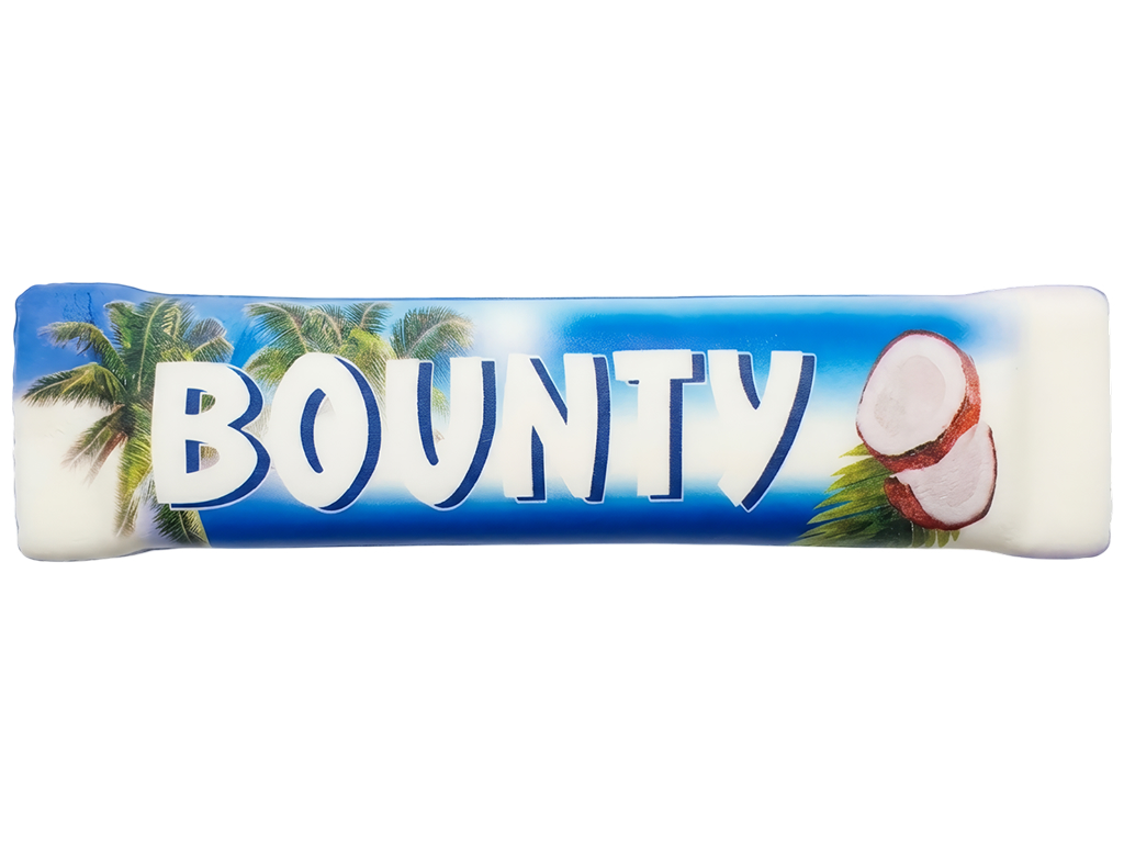 Іграшка-антистрес сквіш Шоколадний батончик Bounty, аромат шоколаду, 20×4,5×2,5 см