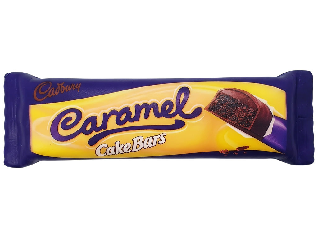Іграшка-антистрес сквіш Шоколадний батончик Cadbury Caramel Cake Bars, аромат шоколаду, 20×4,5×2,5см