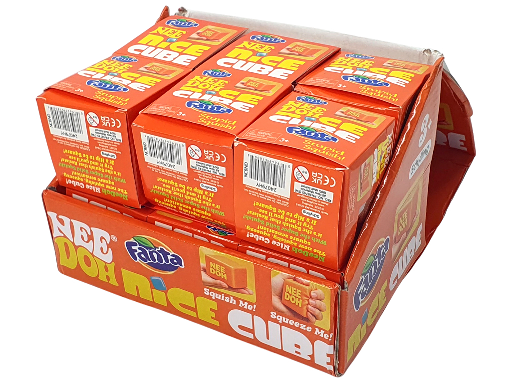 Игрушка-антистресс сквиш NeeDoh Nice Cube Fanta, мягкий кубик, 5×5×5 см (цена за 1шт)