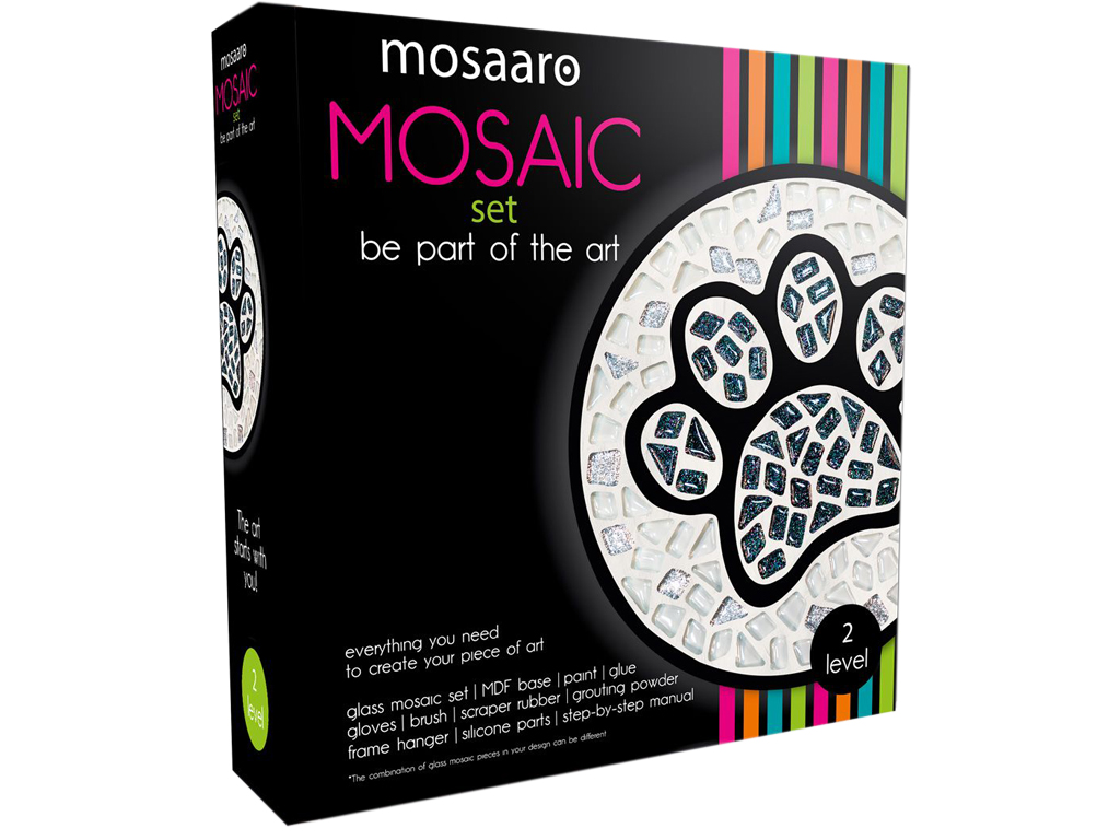 Набор для творчества стеклянная мозаика Черная лапа, декор мозаики, Mosaaaro