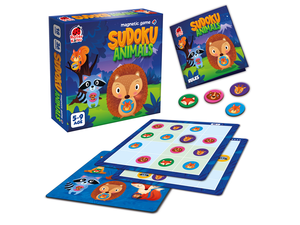 Игра настольная Магнитная игра, Судоку Животные, Roter Kafer RK2150-01