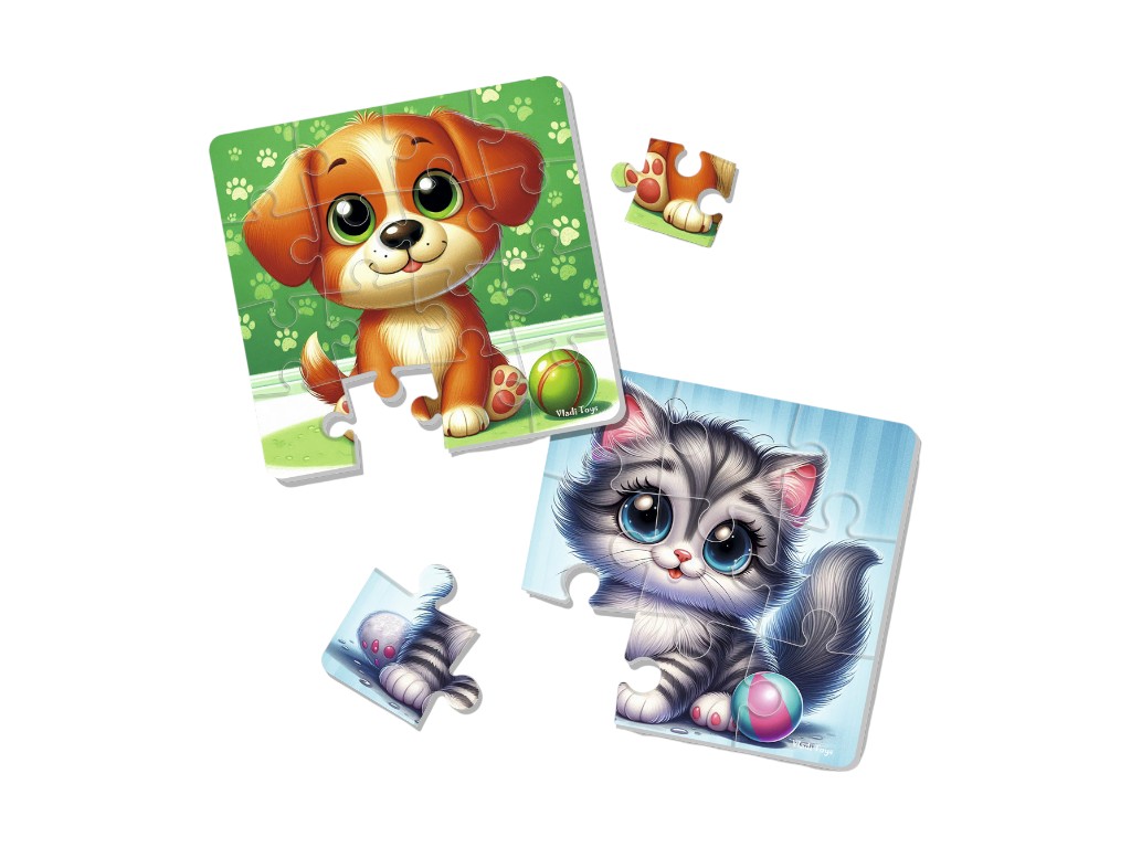 Мягкие пазлы Котик и собачка, Vladi Toys
