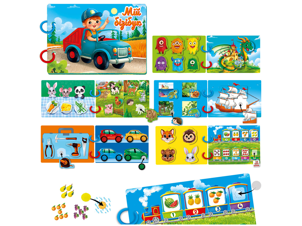 Гра розвиваюча з липучками Бізі бук Для хлопчиків, Vladi Toys