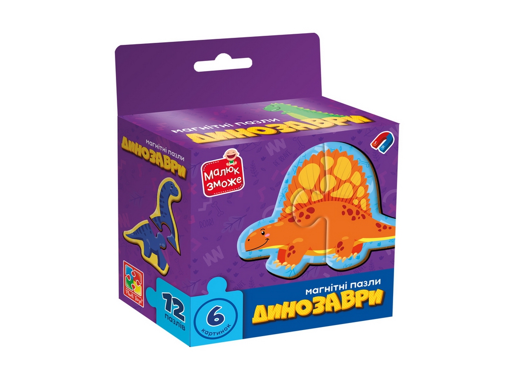 Гра розвиваюча магнітні пазли Динозаври, Vladi Toys, VT1733-01