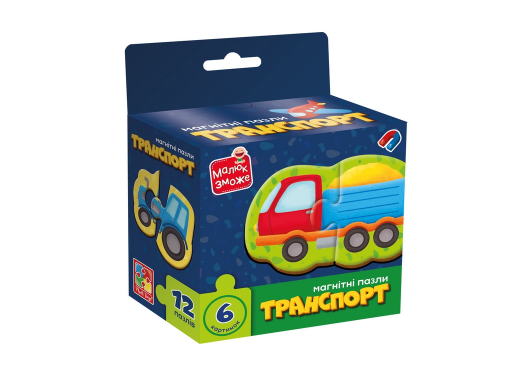 Гра розвиваюча магнітні пазли Транспорт, Vladi Toys, VT1733-02