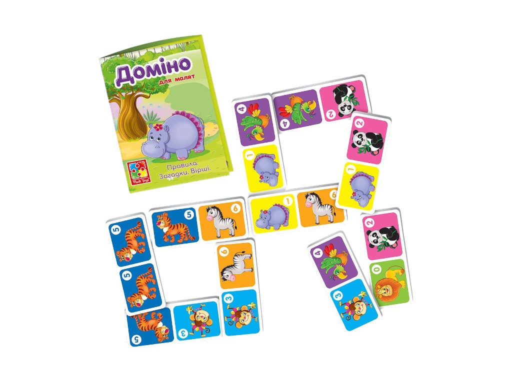 Гра розвиваюча Доміно, Зоопарк, Vladi Toys VT2100-07