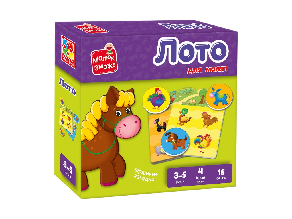 Гра розвиваюча Лото, Ферма, Vladi Toys VT2100-08