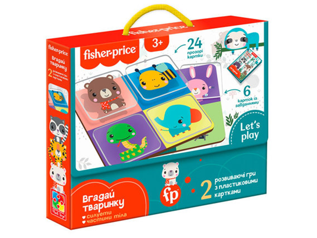 Купить Игра с пластиковыми карточками Fisher Price. Отгадай животное. Vladi  Toys VT2100-10 недорого