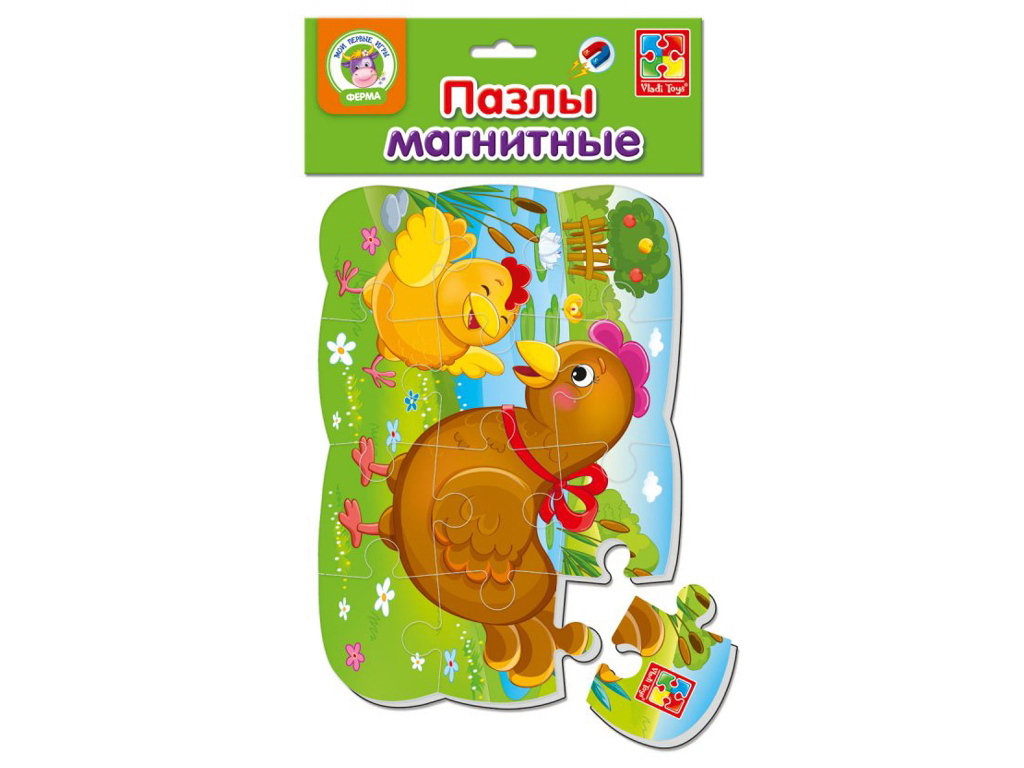 Пазли на магніті А5 Курочка та курча, Vladi Toys