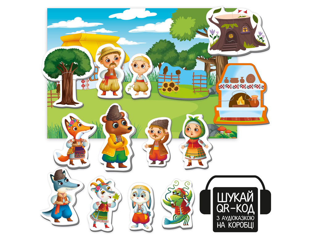 Гра, магнітний театр з аудіоказкою Казкові голоси Коза-дереза, Vladi Toys VT3206-35