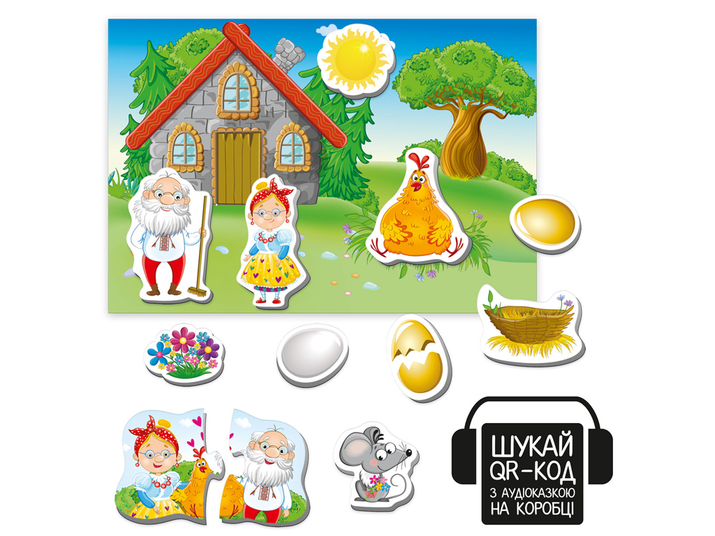 Гра, магнітний театр з аудіоказкою Казкові голоси Курочка Ряба, Vladi Toys VT3206-39