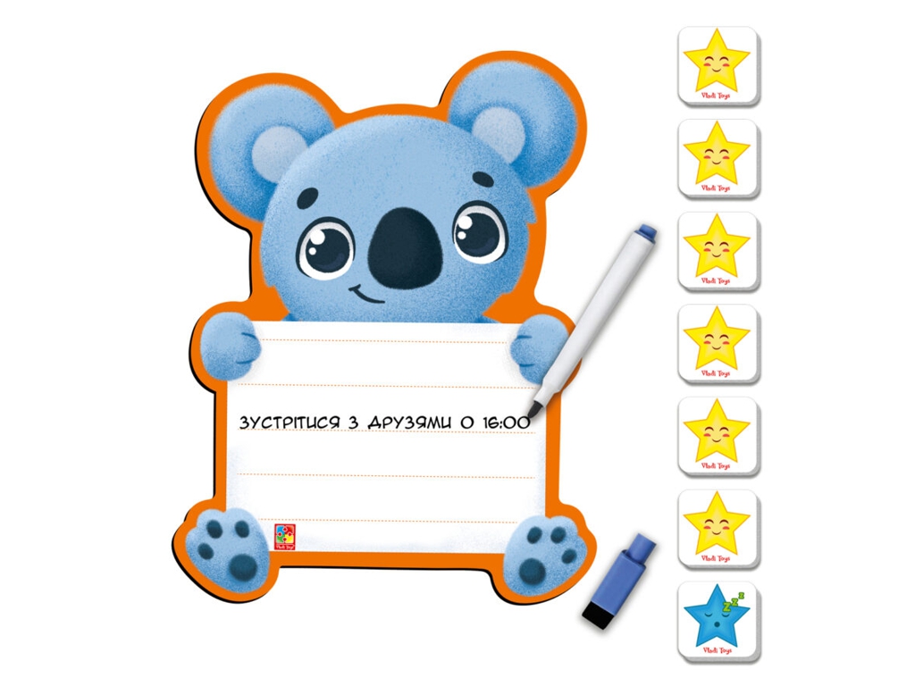 Магнитная доска для рисования Коала, 32×23×1 см, с маркером, Vladi Toys