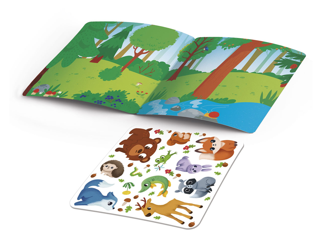 Книжка з наліпками "Лісові мешканці", наліпки, 3+, Vladi Toys