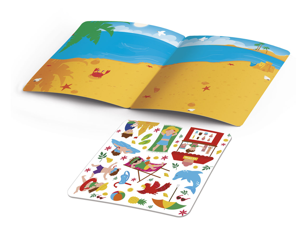 Книжка з мʼякими наліпками "Пляж", наліпки 13+, 3+, Vladi Toys