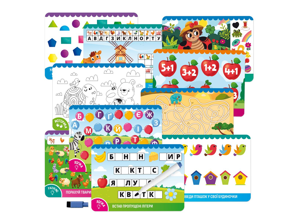Гра розвиваюча Vladi Toys картки пиши-стирай "Коник" VT5010-41