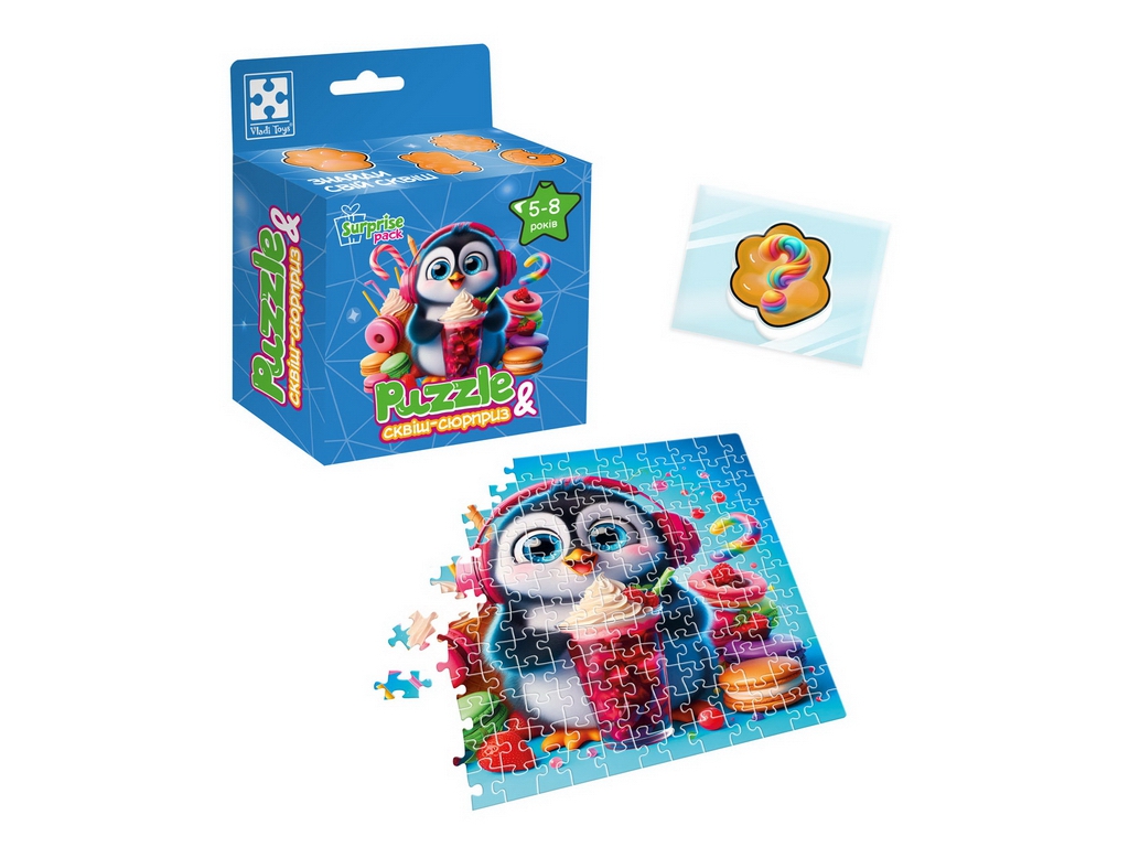 Гра розвиваюча пазли та сквіш-сюрприз Пінгвінчик, Vladi Toys VT8030-06