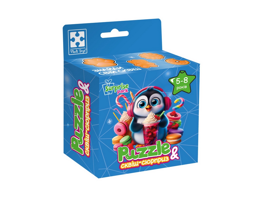 Гра розвиваюча пазли та сквіш-сюрприз Пінгвінчик, Vladi Toys VT8030-06