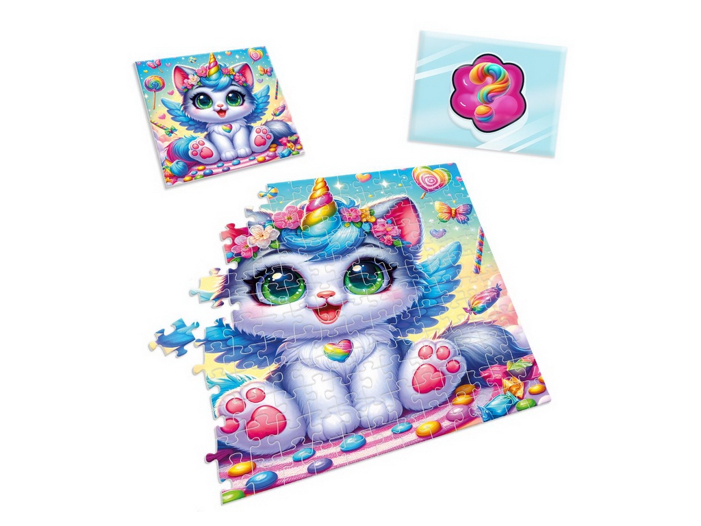 Гра розвиваюча пазли та сквіш-сюрприз Котик одноріжка, Vladi Toys VT8030-07