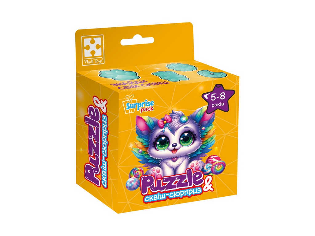 Гра розвиваюча пазли та сквіш-сюрприз Кошеня з крилами, Vladi Toys VT8030-11