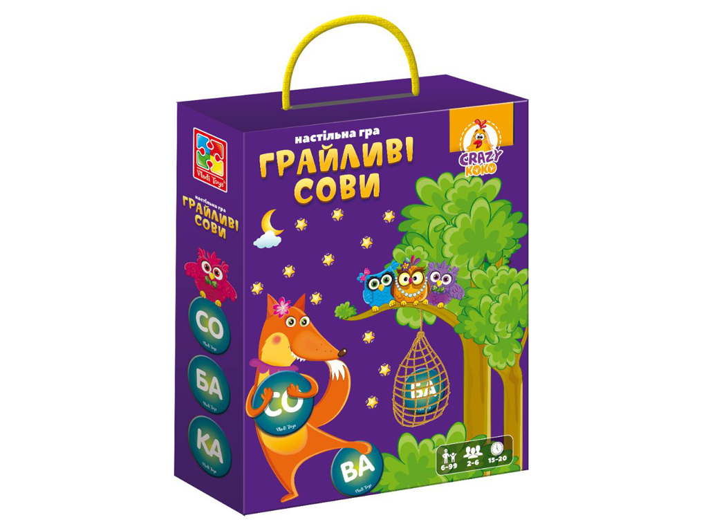 Игра настольная Игривые совы, вижу слово, Vladi Toys