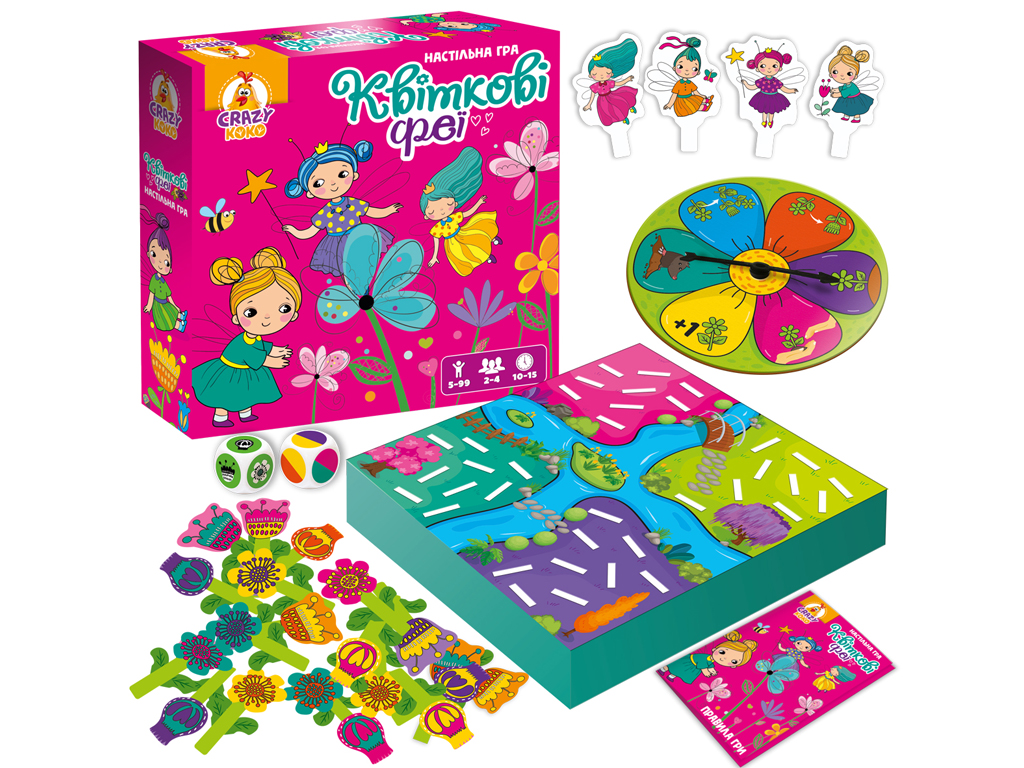 Настольная игра "Цветочные феи", 5+, Vladi Toys