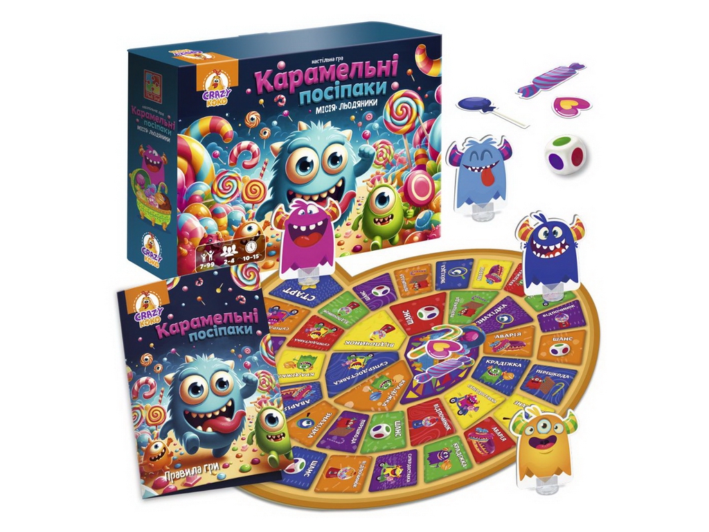 Игра настольная ходилка Карамельные муртады, 2-4 игрока, маршрутная игра, Vladi Toys