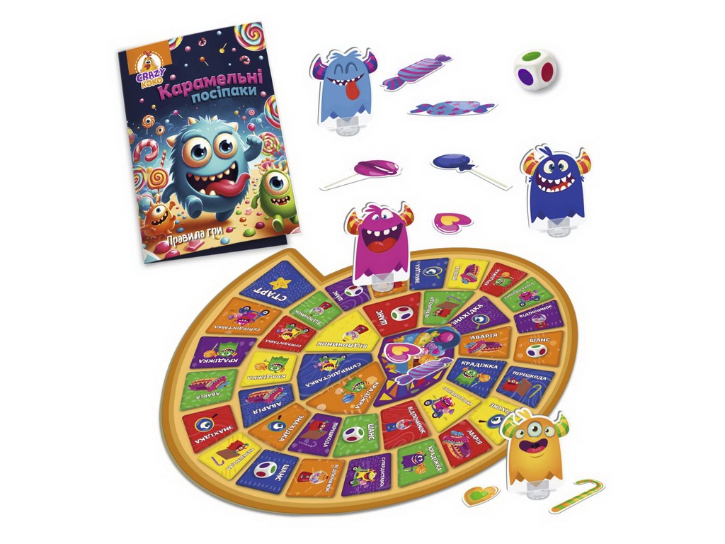 Игра настольная ходилка Карамельные муртады, 2-4 игрока, маршрутная игра, Vladi Toys