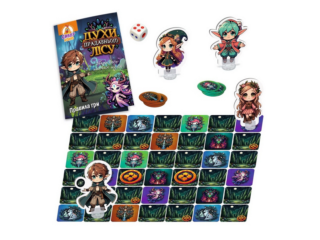 Игра настольная развлекательная Духи древнего леса, 2-4 игрока, с кубиком, Vladi Toys