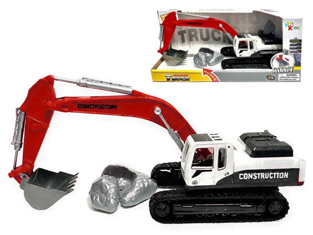 Экскаватор инерционный Construction Truck 35 см, с подвижным ковшом, пластик
